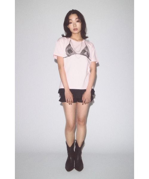 LAGUA GEM(ラグアジェム)の「HALFTONE BRA トップス(Tシャツ/カットソー・レディース・ピンク/ホワイト/杢グレー・FREE)」の4枚目の写真