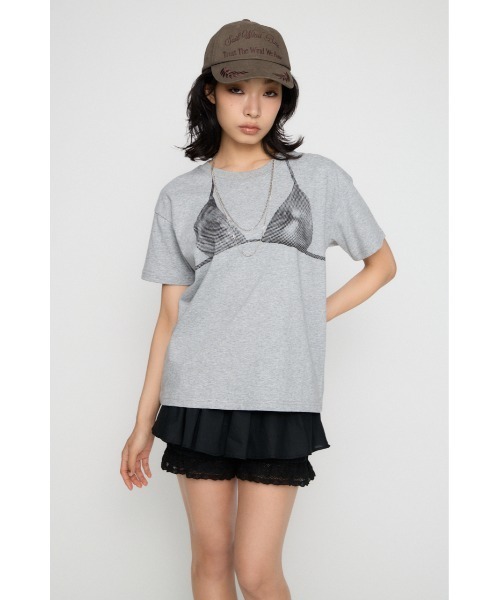 LAGUA GEM（ラグアジェム）の「HALFTONE BRA トップス（Tシャツ/カットソー・レディース・ピンク/ホワイト/杢グレー・FREE）」の22枚目の写真