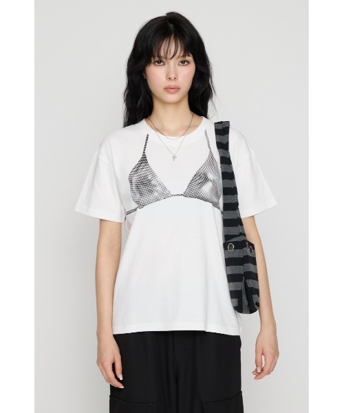 LAGUA GEM（ラグアジェム）の「HALFTONE BRA トップス（Tシャツ/カットソー・レディース・ピンク/ホワイト/杢グレー・FREE）」の18枚目の写真