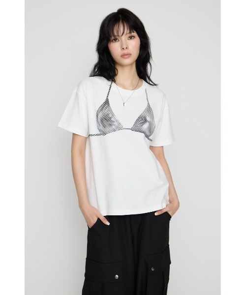 LAGUA GEM（ラグアジェム）の「HALFTONE BRA トップス（Tシャツ/カットソー・レディース・ピンク/ホワイト/杢グレー・FREE）」の17枚目の写真