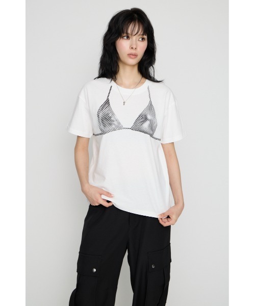 LAGUA GEM（ラグアジェム）の「HALFTONE BRA トップス（Tシャツ/カットソー・レディース・ピンク/ホワイト/杢グレー・FREE）」の16枚目の写真