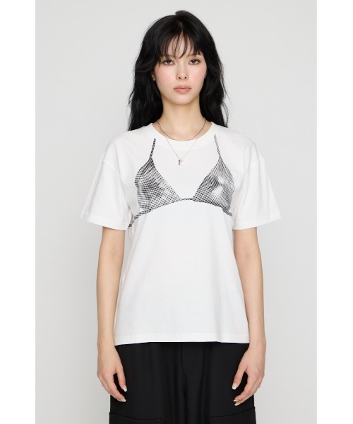 LAGUA GEM（ラグアジェム）の「HALFTONE BRA トップス（Tシャツ/カットソー・レディース・ピンク/ホワイト/杢グレー・FREE）」の14枚目の写真