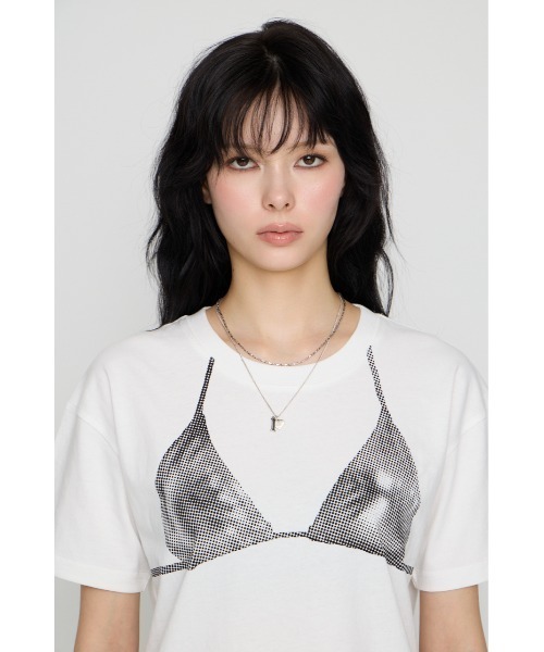 LAGUA GEM（ラグアジェム）の「HALFTONE BRA トップス（Tシャツ/カットソー・レディース・ピンク/ホワイト/杢グレー・FREE）」の11枚目の写真
