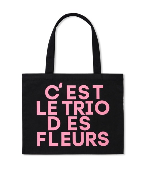 Mardi Mercredi(マルディメクルディ)の「CANVAS BAG TRIPLE FLOWER / キャンバス バッグ トリプル フラワー(トートバッグ・レディース・クリーム/ブラック×ピンク/ホワイト×ブラック・FREE)」の11枚目の写真