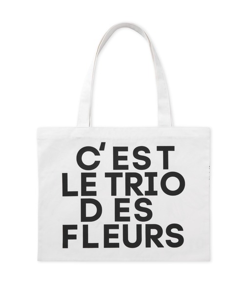 Mardi Mercredi(マルディメクルディ)の「CANVAS BAG TRIPLE FLOWER / キャンバス バッグ トリプル フラワー(トートバッグ・レディース・クリーム/ブラック×ピンク/ホワイト×ブラック・FREE)」の6枚目の写真