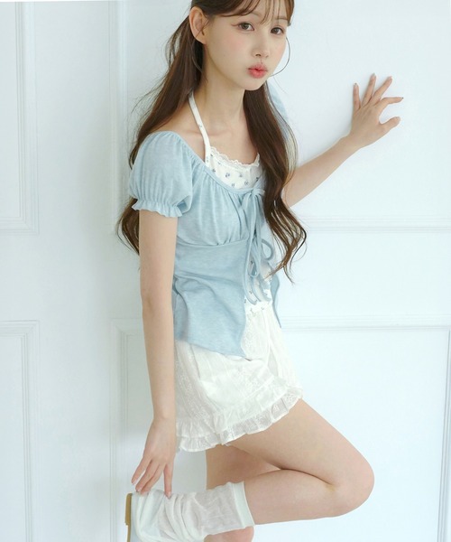 by muni:r(バイ ムニール)の「サマーパンチングレースダブルフリルショートパンツ/2026 SS COLLECTION(その他パンツ・レディース・ホワイト/ブラック・FREE)」の4枚目の写真