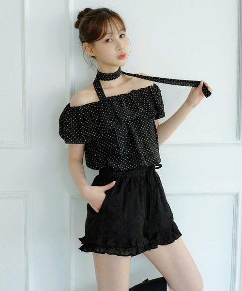 by muni:r(バイ ムニール)の「サマーパンチングレースダブルフリルショートパンツ/2026 SS COLLECTION(その他パンツ・レディース・ホワイト/ブラック・FREE)」の15枚目の写真