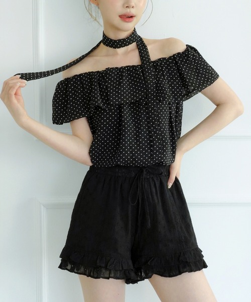 by muni:r(バイ ムニール)の「サマーパンチングレースダブルフリルショートパンツ/2026 SS COLLECTION(その他パンツ・レディース・ホワイト/ブラック・FREE)」の18枚目の写真