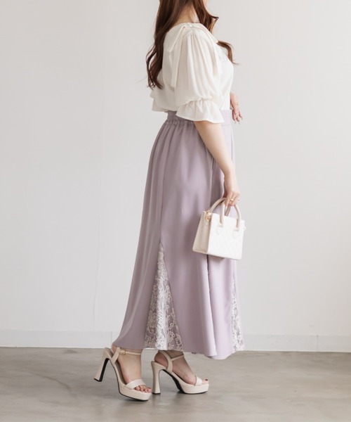 CLETTE(クレット)の「CLETTEオリジナルレース切り替えマーメイドスカート(スカート・レディース・アイボリー/ラベンダー/ブラック・LL/4L/3L)」の14枚目の写真