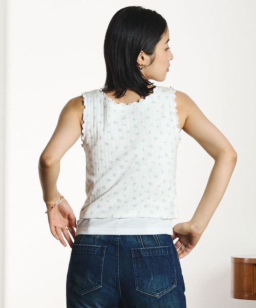 ROSE BUD(ローズバッド)の「LAYERED TANKTOP(タンクトップ・レディース・グレー/ホワイト/ブラック・ONE SIZE)」の4枚目の写真