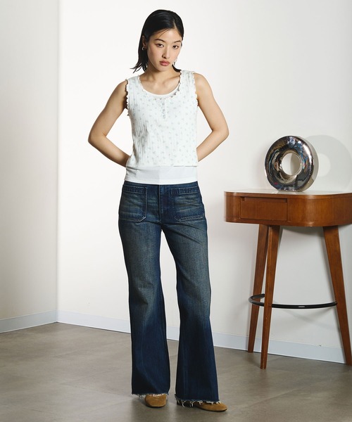ROSE BUD(ローズバッド)の「LAYERED TANKTOP(タンクトップ・レディース・グレー/ホワイト/ブラック・ONE SIZE)」の5枚目の写真