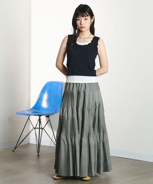 ROSE BUD(ローズバッド)の「LAYERED TANKTOP(タンクトップ・レディース・グレー/ホワイト/ブラック・ONE SIZE)」の16枚目の写真