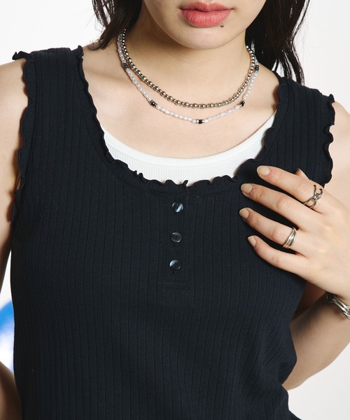 ROSE BUD(ローズバッド)の「LAYERED TANKTOP(タンクトップ・レディース・グレー/ホワイト/ブラック・ONE SIZE)」の20枚目の写真