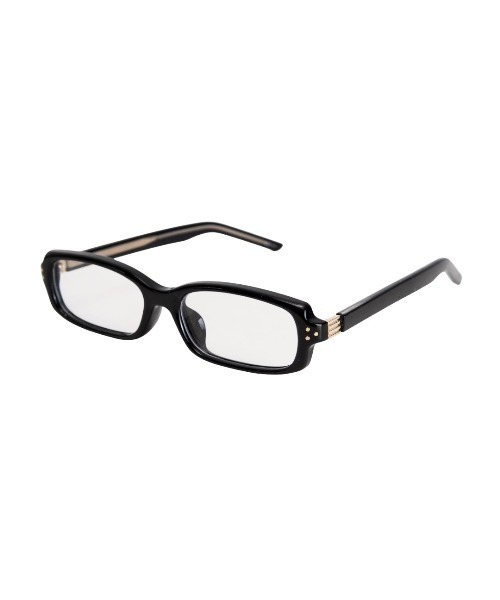 Chikashitsu +(チカシツプラス)の「【Chikashitsu +】slim square frame eyeglasses 2 (2color) / 【チカシツプラス】スリムスクエアフレームメガネ(メガネ・メンズ・ダークブラウン/ブラック・ONE SIZE)」の1枚目の写真