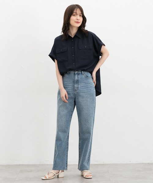 Honeys(ハニーズ)の「ポケット付ブラウス(シャツ/ブラウス・レディース・ワインレッド/モカ/ネイビー/グリーン・LL/L/M)」の5枚目の写真