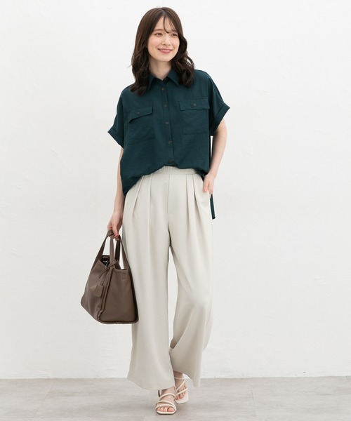 Honeys(ハニーズ)の「ポケット付ブラウス(シャツ/ブラウス・レディース・ワインレッド/モカ/ネイビー/グリーン・LL/L/M)」の12枚目の写真
