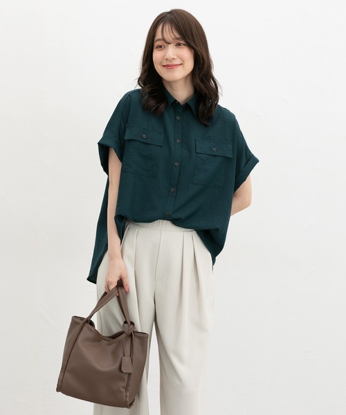 Honeys(ハニーズ)の「ポケット付ブラウス(シャツ/ブラウス・レディース・ワインレッド/モカ/ネイビー/グリーン・LL/L/M)」の15枚目の写真