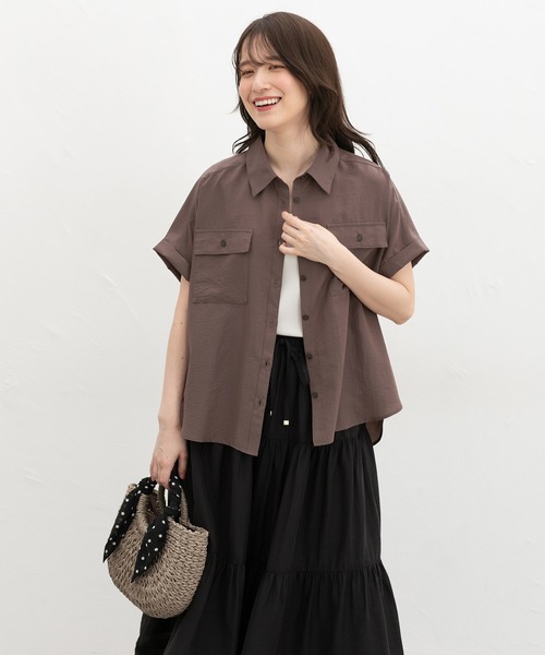 Honeys(ハニーズ)の「ポケット付ブラウス(シャツ/ブラウス・レディース・ワインレッド/モカ/ネイビー/グリーン・LL/L/M)」の21枚目の写真