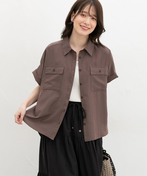 Honeys(ハニーズ)の「ポケット付ブラウス(シャツ/ブラウス・レディース・ワインレッド/モカ/ネイビー/グリーン・LL/L/M)」の22枚目の写真