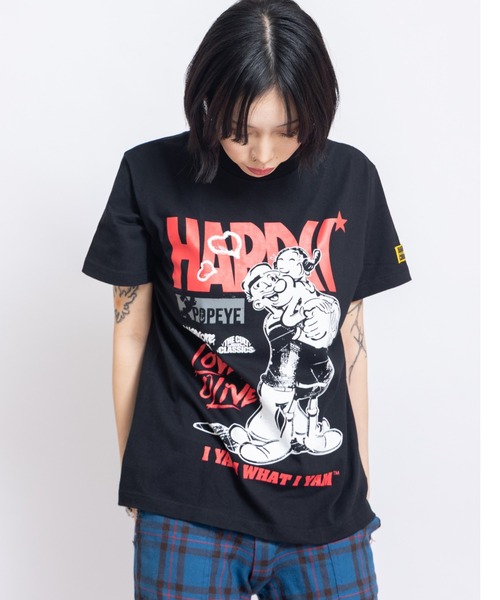 ハードコアチョコレート(ハードコアチョコレート)の「ポパイTM&オリーブ Tシャツ(ニューヨーク・ブラック)(Tシャツ/カットソー・メンズ・ブラック・LARGE/X-LARGE/XX-LARGE)」の1枚目の写真
