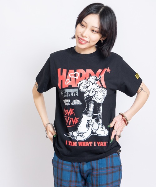 ハードコアチョコレート(ハードコアチョコレート)の「ポパイTM&オリーブ Tシャツ(ニューヨーク・ブラック)(Tシャツ/カットソー・メンズ・ブラック・LARGE/X-LARGE/XX-LARGE)」の3枚目の写真