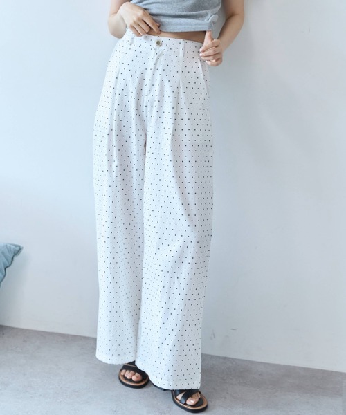 flaeu(フラユ)の「Pin Dot Relax Pants(デニムパンツ・レディース・ホワイト/ブラック・LARGE/MEDIUM)」の21枚目の写真