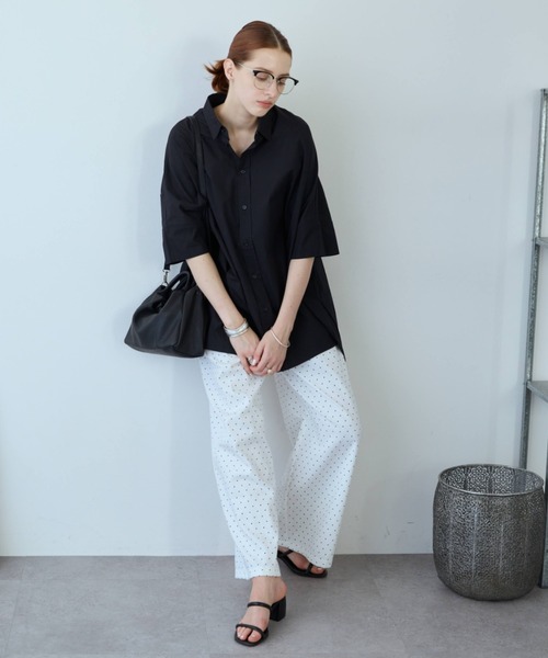 flaeu(フラユ)の「Pin Dot Relax Pants(デニムパンツ・レディース・ホワイト/ブラック・LARGE/MEDIUM)」の14枚目の写真