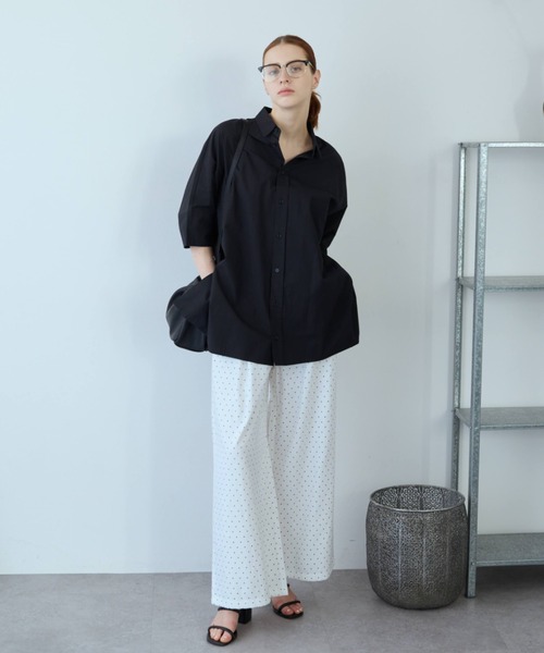 flaeu(フラユ)の「Pin Dot Relax Pants(デニムパンツ・レディース・ホワイト/ブラック・LARGE/MEDIUM)」の13枚目の写真