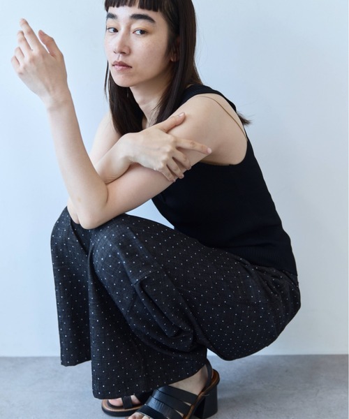 flaeu(フラユ)の「Pin Dot Relax Pants(デニムパンツ・レディース・ホワイト/ブラック・LARGE/MEDIUM)」の8枚目の写真
