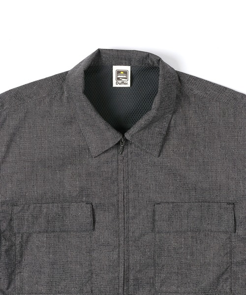 The DUFFER of ST.GEORGE(ザダファーオブセントジョージ)の「セットアップ対応 ポリエステルドットメッシュ 半袖シャツ(シャツ/ブラウス・メンズ・ネイビー/グレー・LARGE/MEDIUM)」の3枚目の写真