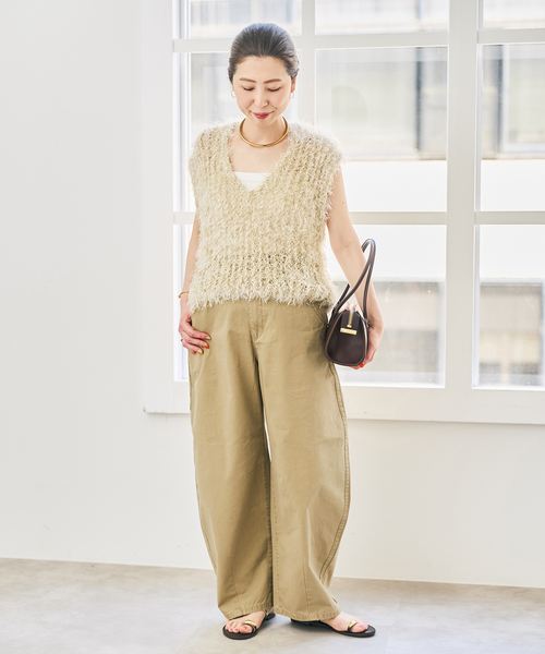 Spick & Span(スピックアンドスパン)の「カーブチノ(チノパンツ・レディース・モカ/ベージュ・38/36/34)」の5枚目の写真