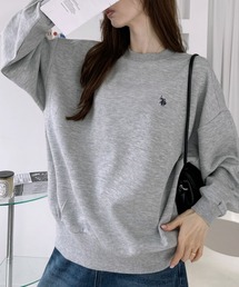 【U.S. POLO ASSN. 】ダンボールニット 裾配色 リブ スウェット プルオーバー