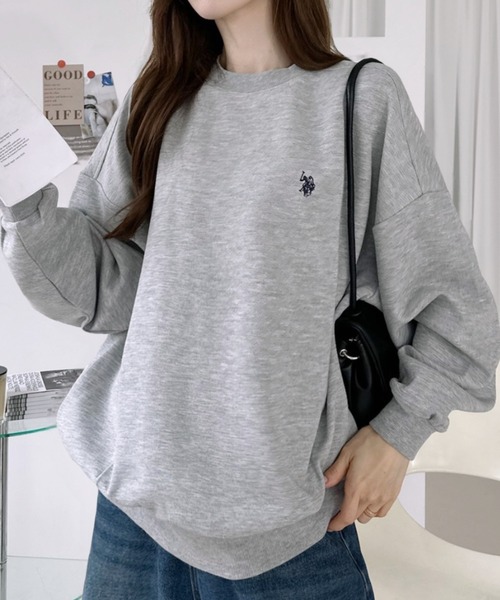 U.S. POLO ASSN.(ユーエスポロアッスン)の「【U.S. POLO ASSN. 】ダンボールニット 裾配色 リブ スウェット プルオーバー(スウェット・レディース・アイボリー/ネイビー/ピンク/杢グレー・L/M)」の21枚目の写真