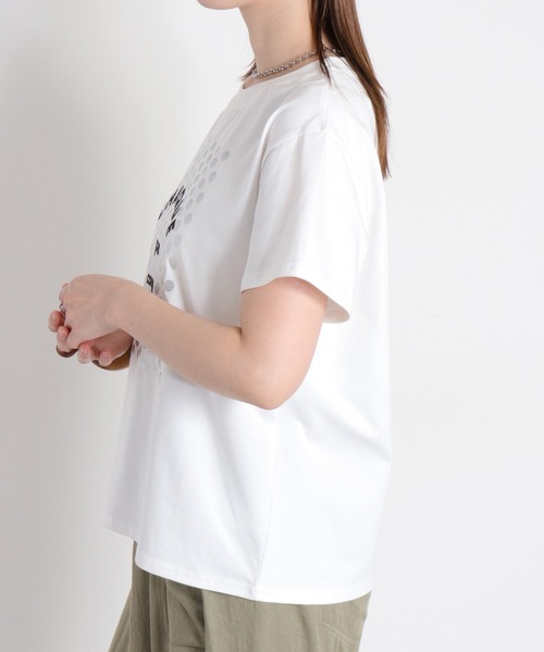 cepo(セポ)の「〈接触冷感 ICE TEE〉箔ドット ロゴプリントショートスリーブTee(Tシャツ/カットソー・レディース・ブラック/オフホワイト・M)」の18枚目の写真