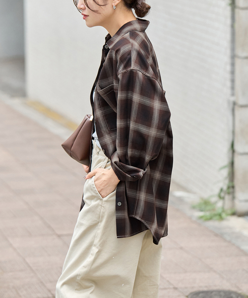 JOURNAL STANDARD(ジャーナルスタンダード)の「リヨセルチェックシャツ(シャツ/ブラウス・レディース・ブラック系その他/ブラウン・FREE)」の13枚目の写真
