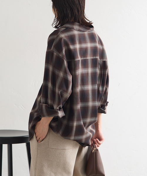 JOURNAL STANDARD(ジャーナルスタンダード)の「リヨセルチェックシャツ(シャツ/ブラウス・レディース・ブラック系その他/ブラウン・FREE)」の18枚目の写真