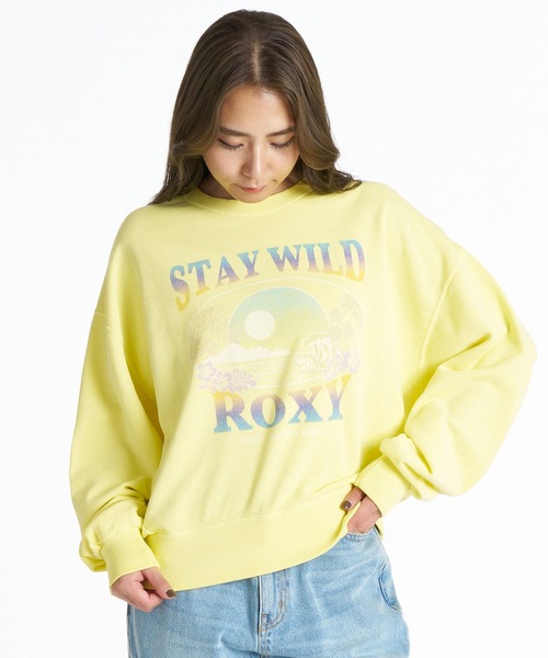 ROXY(ロキシー)の「ROXY/ロキシー クループルオーバースウェット RPO264022(スウェット・レディース・ライム/ネイビー/ヘザーグレー・L/M)」の2枚目の写真