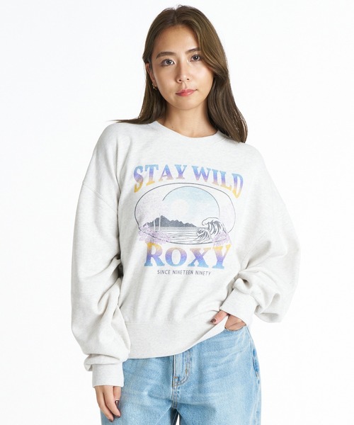 ROXY(ロキシー)の「ROXY/ロキシー クループルオーバースウェット RPO264022(スウェット・レディース・ライム/ネイビー/ヘザーグレー・L/M)」の1枚目の写真