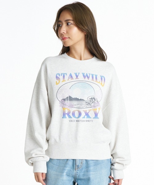 ROXY(ロキシー)の「ROXY/ロキシー クループルオーバースウェット RPO264022(スウェット・レディース・ライム/ネイビー/ヘザーグレー・L/M)」の4枚目の写真