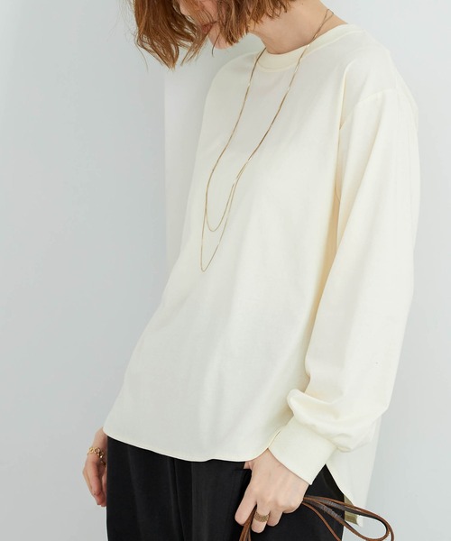 BELLUNA PLUS（ベルーナ）の「ジャカード素材裾ボタンアンサンブル（Tシャツ/カットソー・レディース・ブラウン/ブラック/モスグリーン・LARGE/MEDIUM/X-LARGE）」の8枚目の写真