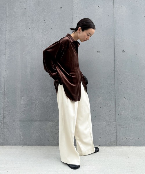 select MOCA by son(セレクトモカバイソン)の「ツータックスラックス【by SON】(スラックス・レディース・ブラック/アイボリー・LARGE/MEDIUM/SMALL)」の20枚目の写真