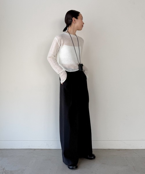 select MOCA by son(セレクトモカバイソン)の「ツータックスラックス【by SON】(スラックス・レディース・ブラック/アイボリー・LARGE/MEDIUM/SMALL)」の10枚目の写真