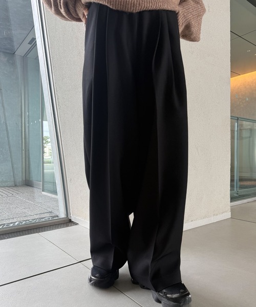 select MOCA by son(セレクトモカバイソン)の「ツータックスラックス【by SON】(スラックス・レディース・ブラック/アイボリー・LARGE/MEDIUM/SMALL)」の7枚目の写真