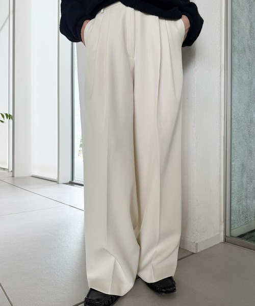 select MOCA by son(セレクトモカバイソン)の「ツータックスラックス【by SON】(スラックス・レディース・ブラック/アイボリー・LARGE/MEDIUM/SMALL)」の14枚目の写真