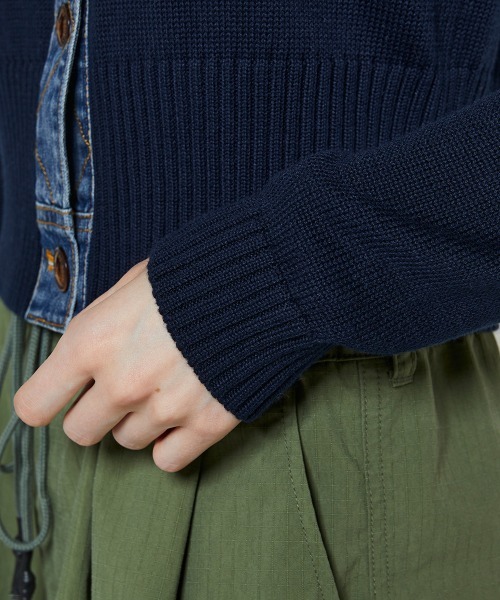 DOUBLE STANDARD CLOTHING（ダブルスタンダードクロージング）の「ドッキングデニムステッチニット（ニット/セーター・レディース・ネイビー/グレー・36/38）」の11枚目の写真