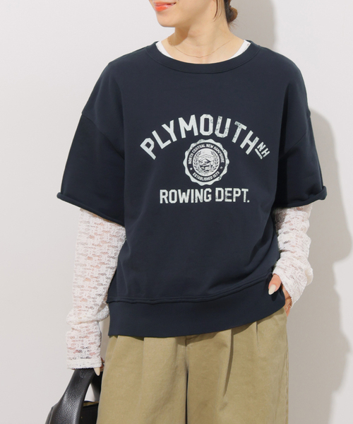JOURNAL STANDARD relume(ジャーナルスタンダード レリューム)の「カレッジロゴ裏毛プルオーバー(スウェット・レディース・ネイビー/ボルドー/アイボリー/グレー・FREE)」の1枚目の写真