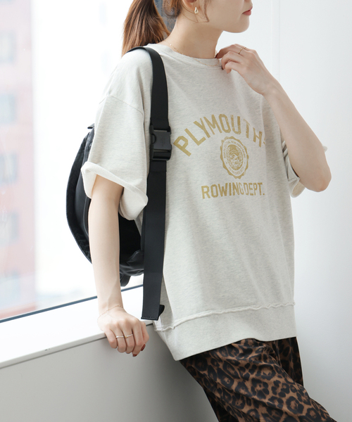 JOURNAL STANDARD relume(ジャーナルスタンダード レリューム)の「カレッジロゴ裏毛プルオーバー(スウェット・レディース・ネイビー/ボルドー/アイボリー/グレー・FREE)」の2枚目の写真