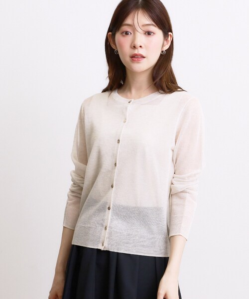 grove(グローブ)の「高評価!【洗える/名品】大人の透け感、シアーカーディガン(カーディガン/ボレロ・レディース・ブラック/ブラウン系/オフホワイト・02/01/03)」の14枚目の写真