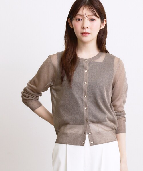 grove(グローブ)の「高評価!【洗える/名品】大人の透け感、シアーカーディガン(カーディガン/ボレロ・レディース・ブラック/ブラウン系/オフホワイト・02/01/03)」の21枚目の写真