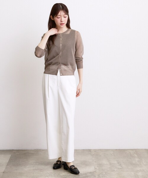 grove(グローブ)の「高評価!【洗える/名品】大人の透け感、シアーカーディガン(カーディガン/ボレロ・レディース・ブラック/ブラウン系/オフホワイト・02/01/03)」の22枚目の写真